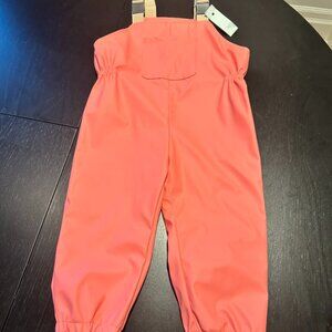 🌧️💗 IZOD Toddler Rain Pants – Overall Style – Pink – 2T 💗🌧️